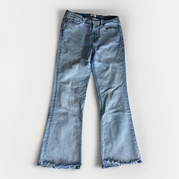 Kensie Jeans The Savannah Flare Jeans Women’s 10/30 Light Wash Raw Hem - Picture 1 of 9